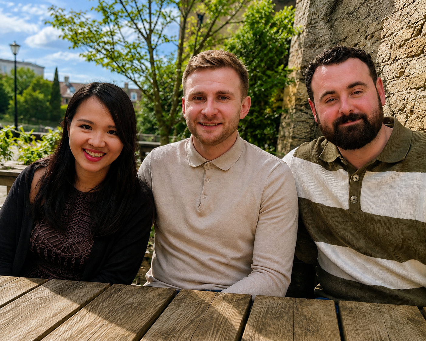 George, Holly and Jack together outdoors